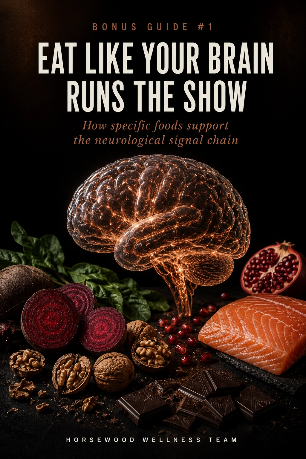 Cover of Eat Like Your Brain Runs The Show, the first free Horsewood bonus guide